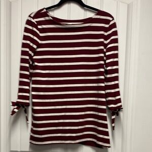 Old Navy Red Tie Front Blouse Relaxed Fit